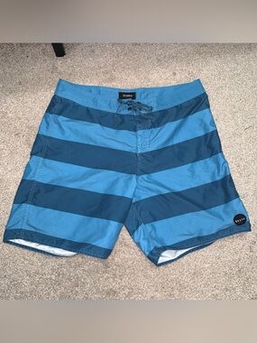 Brixton Men’s Blue Striped Swim Trunks
